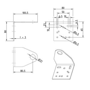 Maße Montagewinkel für Tropföler