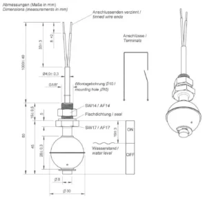 Float switch dimensions